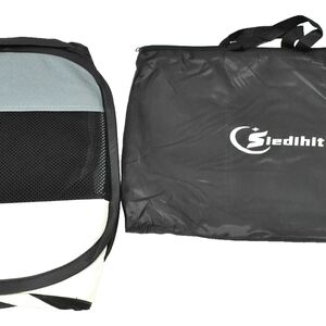 Sjedihit Black Carry Portable Playpen with Gray/White Trim